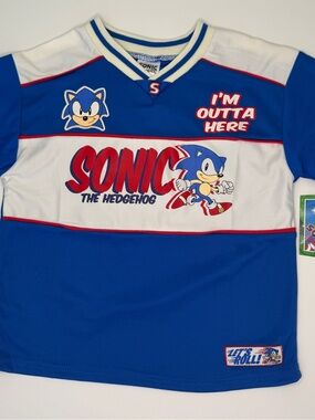 Kids' Sonic The Hedgehog Blue & White Jersey Top